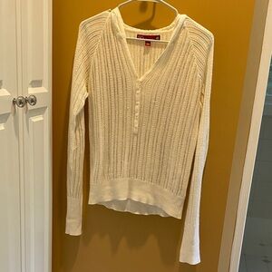 SO White Ribbed Knit Sweater Top